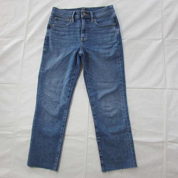 J. Crew Women's Size 25 Essential Straight Raw Hem Jeans - Picture 2 of 9